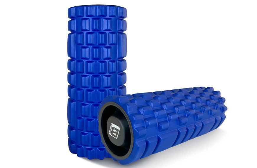 Масажний ролик EasyFit Grid Roller 33 см v.1.1 міцний масажер (синій) фото