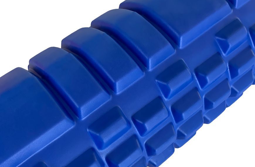 Масажний ролик EasyFit Grid Roller 33 см v.1.1 міцний масажер (синій) фото