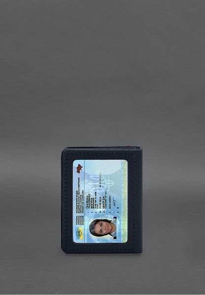 Шкіряна обкладинка для посвідчення водія, ID і пластикових карток 2.1 синя BN-KK-2-1-navy-blue фото