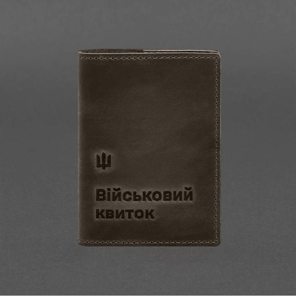 Шкіряна обкладинка для військового квитка 7.3 темно-коричневий Crazy Horse BN-OP-7-3-o фото