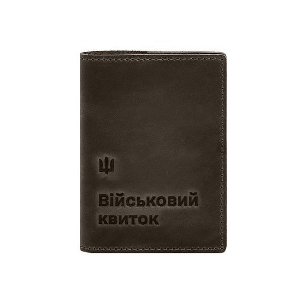 Шкіряна обкладинка для військового квитка 7.3 темно-коричневий Crazy Horse BN-OP-7-3-o фото