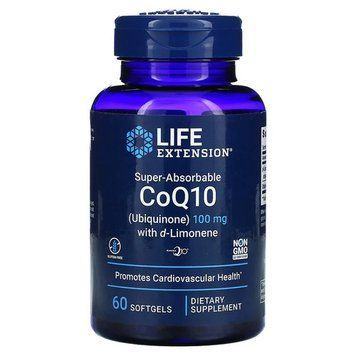 Life Extension CoQ10 (Ubiquinone) with d-Limonene 100 mg 60 рідких капсул LEX-19516 фото