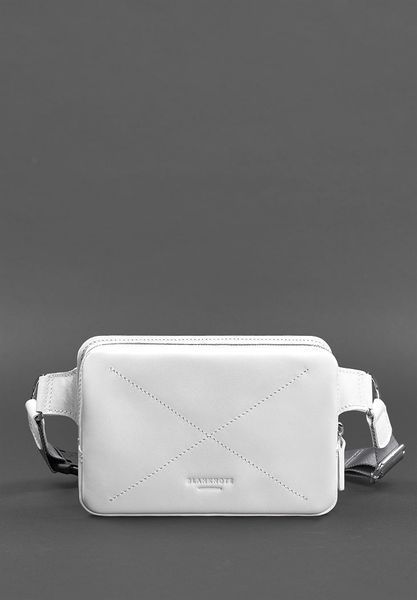 Шкіряна жіноча поясна сумка Dropbag Mini біла BN-BAG-6-light-bw фото