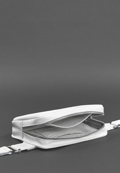 Шкіряна жіноча поясна сумка Dropbag Mini біла BN-BAG-6-light-bw фото