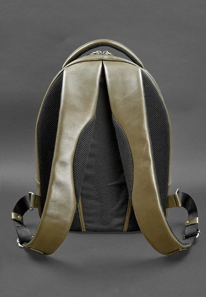 Шкіряний рюкзак оливковий краст BN-BAG-48-olive фото