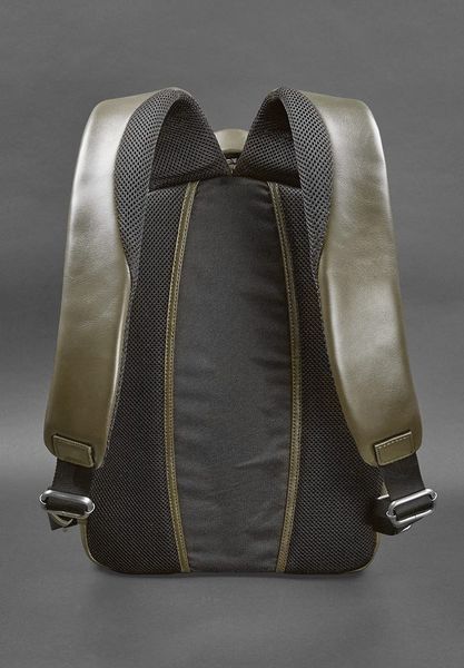 Шкіряний рюкзак оливковий краст BN-BAG-48-olive фото