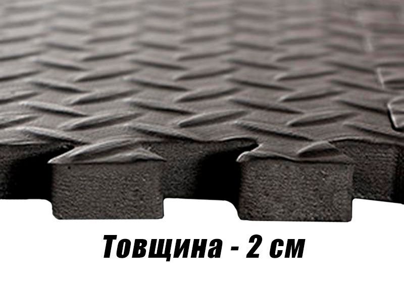 Татамі мат EasyFit SwallowTail-2 4 шт (60х60х2 см) пазл ластівчин хвіст з бортиком EF-1960-BK фото