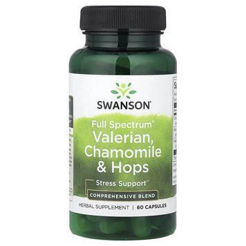 Swanson Valerian, Chamomile & Hops Full Spectrum 60 капсул Swanson купити в Україні