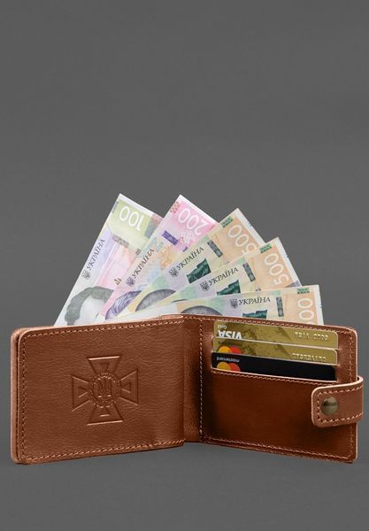 Шкіряна обкладинка-портмоне на посвідчення ДСНС світло-коричнева BN-OP-14-2-k фото