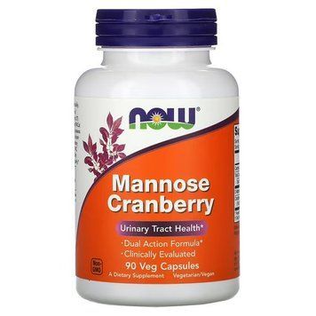NOW Mannose Cranberry 90 капсул NOW FOODS купити в Україні