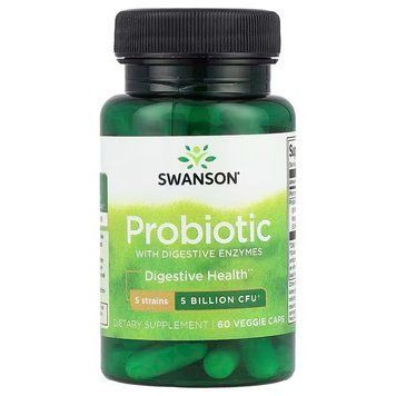 Swanson Probiotic with Digestive Enzymes 5 Billion CFU 60 капсул SWA037 фото