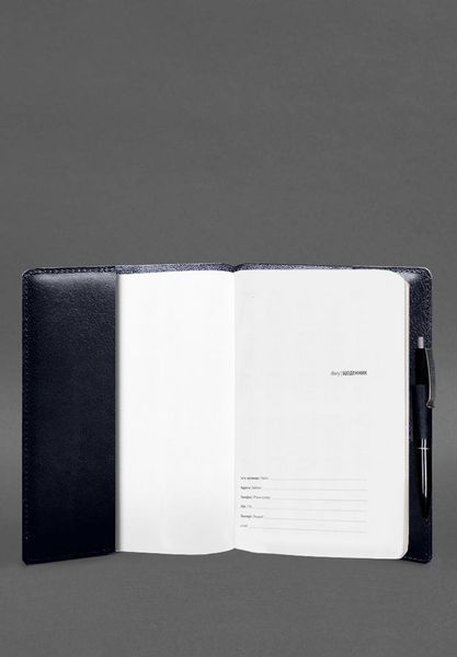 Шкіряний блокнот А5 (софт-бук) 9.3 синій Краст BN-SB-9-3-A5-navy-blue фото