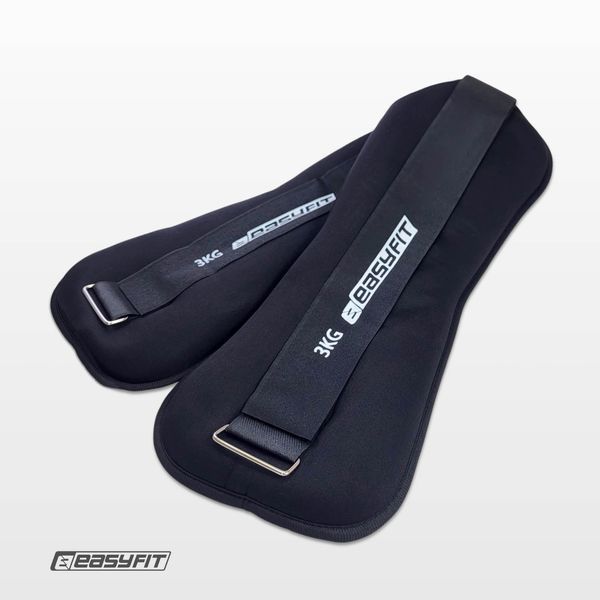 Обтяжувачі EasyFit Comfort 3 кг для ніг та рук з металом (пара) EF-1030-BK фото