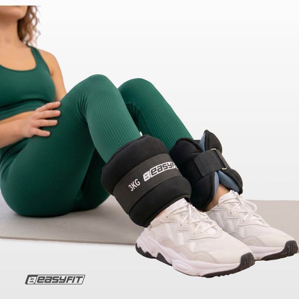 Обтяжувачі EasyFit Comfort 3 кг для ніг та рук з металом (пара) EF-1030-BK фото