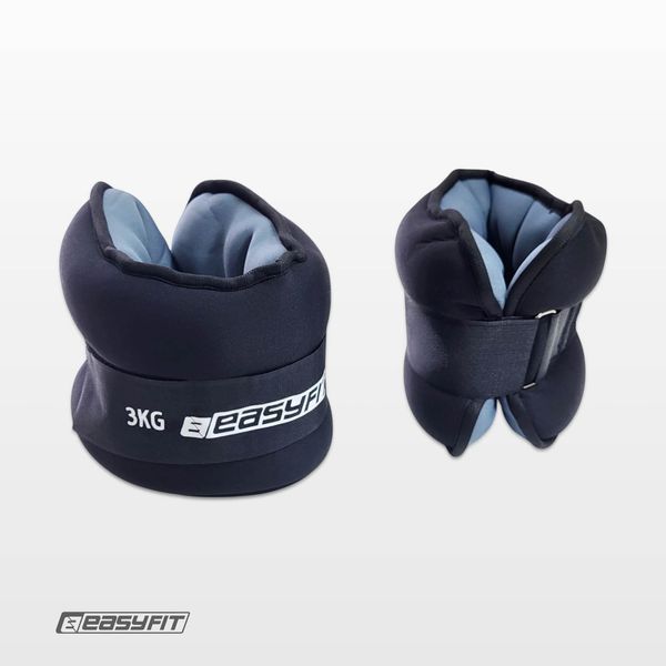 Обтяжувачі EasyFit Comfort 3 кг для ніг та рук з металом (пара) EF-1030-BK фото