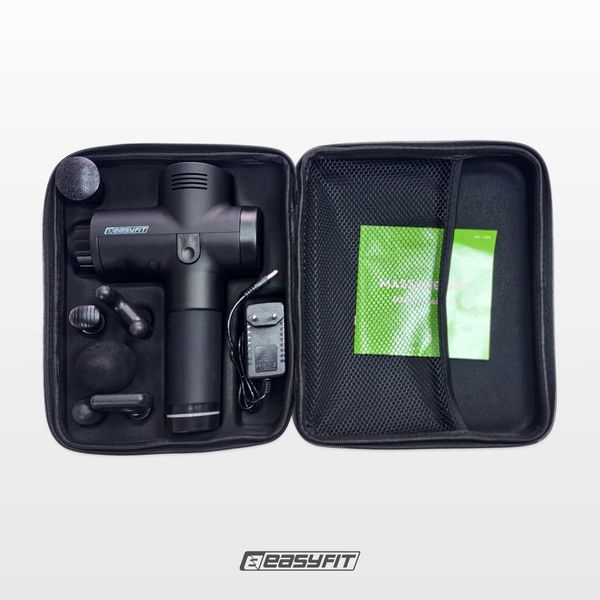 Масажний пістолет EasyFit Percussio (портативний перкусійний вібромасажер для тіла з 6 насадками) EF-2073 фото