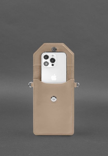 Шкіряна сумка-чохол для телефону maxi Світло-бежевий BN-GC-31-maxi-light-beige фото