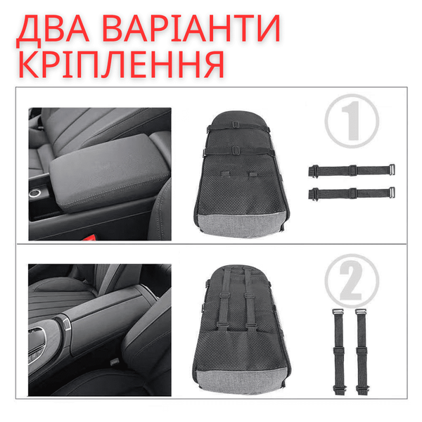 Автомобільне Крісло для Собак і Котів до 6,5 кг в Машину на Підлокітник &mdash; Автокрісло-Переноска з Ручками 3в1 в Дорогу з Тваринами Темно Сіре AvtoPet2 фото