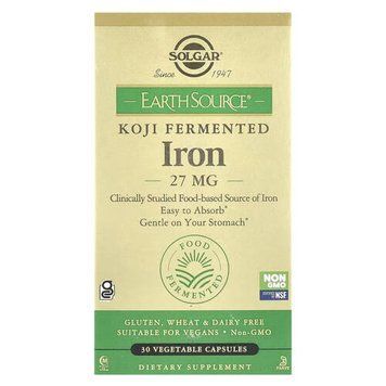 Solgar Koji Fermented Iron 27 mg 30 веганських капсул Solgar купити в Україні