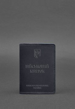 Шкіряна обкладинка для військового квитка 7.0 темно-синя Crazy Horse BN-OP-7-nn фото
