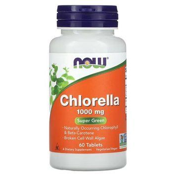 NOW Chlorella 1000 mg 60 таблеток NOW-02630 фото