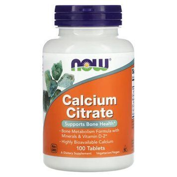 NOW Calcium Citrate 100 таблеток NOW FOODS купити в Україні