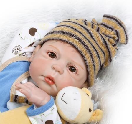 Силіконова Колекційна Лялька Реборн Reborn Хлопчик Льова (Вінілова Лялька) Висота 57 см Rerorn Doll фото