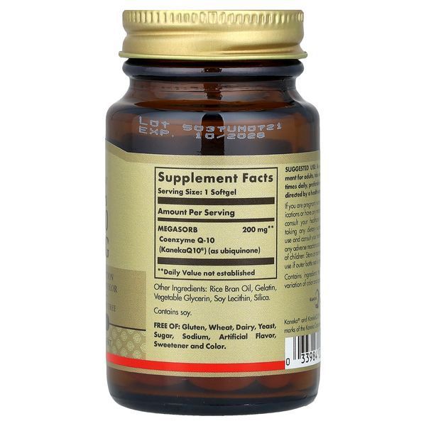 Solgar Megasorb CoQ-10 200 mg 30 рідких капсул - Solgar