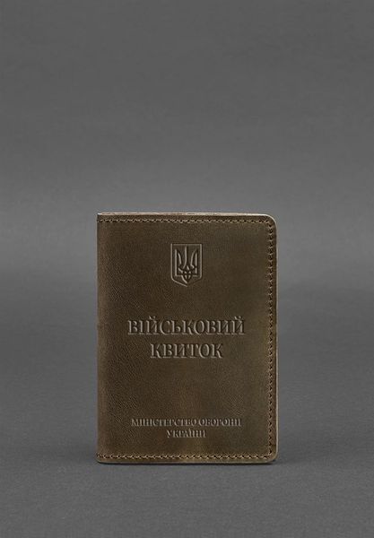 Шкіряна обкладинка для військового квитка 7.0 темно-коричнева Crazy Horse BN-OP-7-o фото