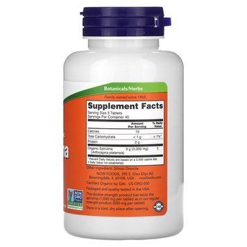 NOW Spirulina 1000 mg 120 таблеток NOW FOODS купити в Україні