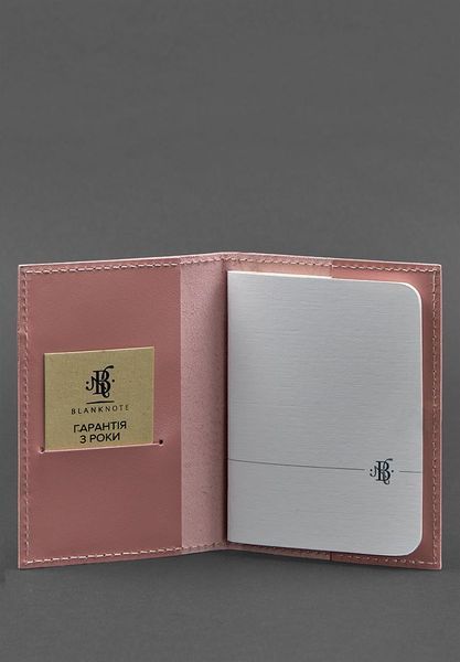 Шкіряна обкладинка для паспорта та військового квитка 1.2 рожева BN-OP-1-2-pink-peach фото