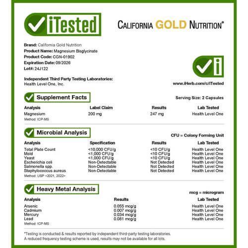 California Gold Nutrition Magnesium Bisglycinate 240 капсул CGN-01902 фото