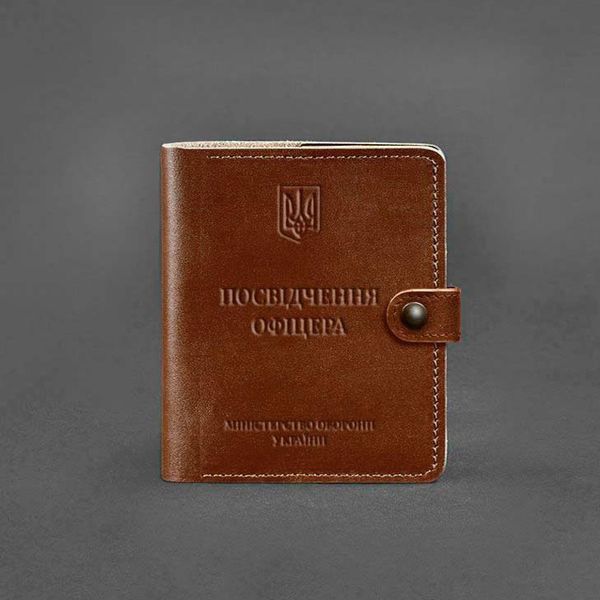 Шкіряна обкладинка-портмоне для посвідчення офіцера 11.0 світло-коричнева - BlankNote