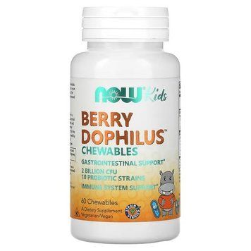 NOW Berry Dophilus Kids 2 Billion 60 жувальних таблеток NOW-02936 фото