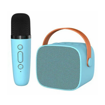 Портативне Дитяче Міні Караоке + Bluetooth Колонка + Бездротовий Мікрофон із Функцією Зміни Голосу P2 Блакитний P2 фото
