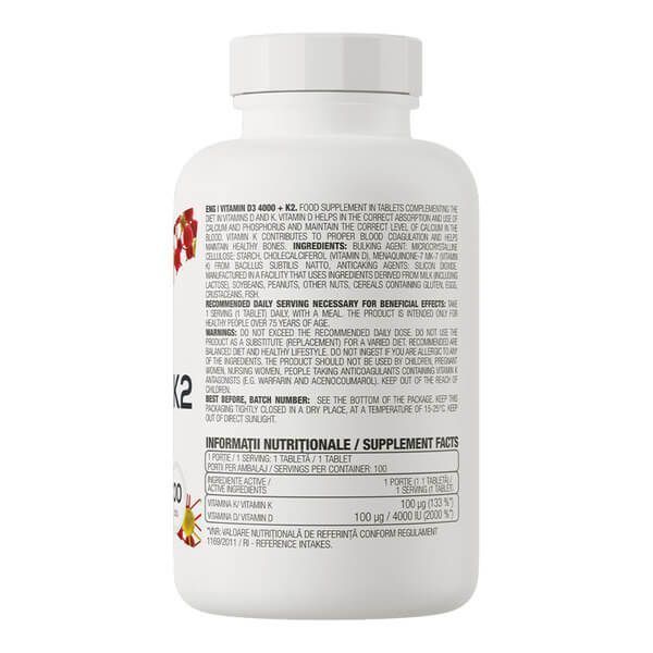 OstroVit Vitamin D3 4000 + K2 100 таблеток OST-22027 фото