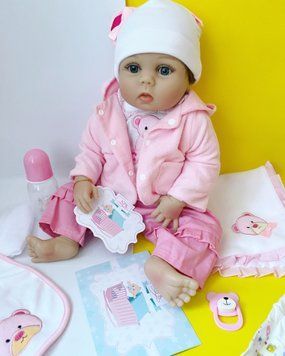 Силіконова Колекційна Лялька Реборн Reborn Дівчинка Моллі (Вінілова Лялька) Висота 55 см Reborn Doll фото