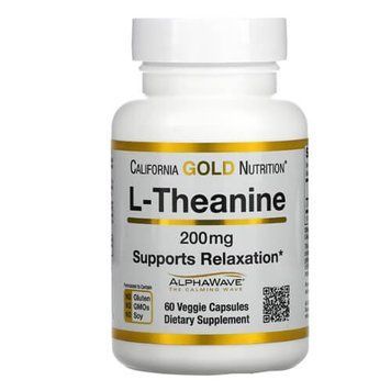 California Gold Nutrition L-Theanine 200 mg 60 капсул California Gold Nutrition купити в Україні