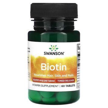 Swanson Biotin 10,000 mcg Time-Release 60 таблеток SWU719 фото