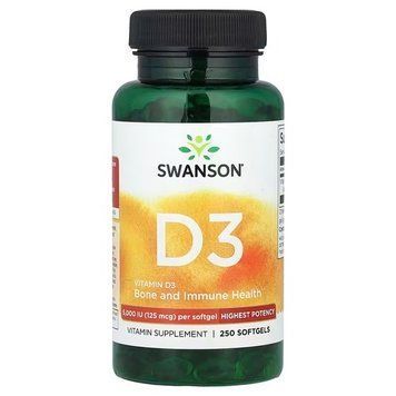 Swanson Vitamin D3 5000 IU 250 рідких капсул Swanson купити в Україні