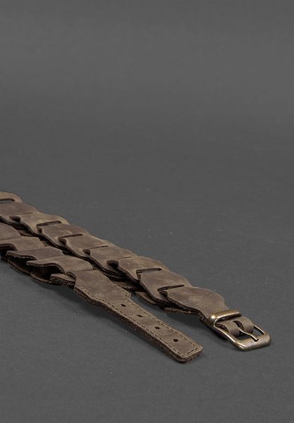 Жіночий шкіряний бохо-ремінь темно-коричневий Crazy Horse BN-BELT-1-o фото