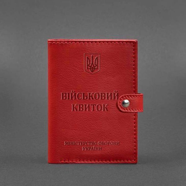 Шкіряна обкладинка-портмоне для військового квитка 15.0 червона - BlankNote