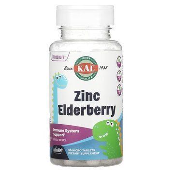 KAL Dinosaurs Zinc Elderberry 90 мікро-таблеток CAL-55223 фото