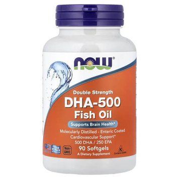 NOW DHA-500 Fish Oil 90 рідких капсул NOW FOODS купити в Україні