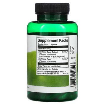 Swanson Milk Thistle Features 80% Silymarin 120 капсул фото