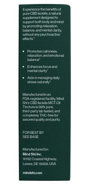 Mind Shi CBD Oil Isolate 1000 mg 10 мл, Полуниця MIND SHI купити в Україні