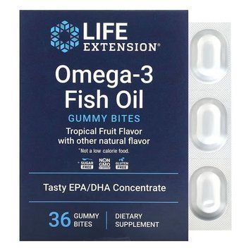 Life Extension Omega-3 Fish Oil Gummy Bites 36 жувальних таблеток Life Extension купити в Україні