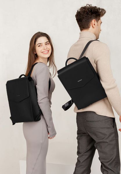 Шкіряний міський рюкзак вугільно-чорний BN-BAG-40-ygol фото