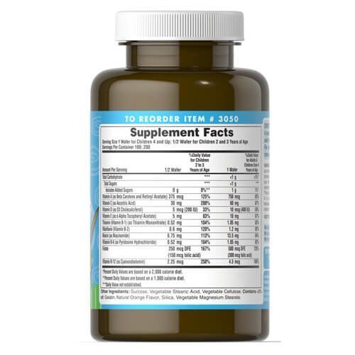 Puritan's Pride Pre-Vites Children's Multivitamin 100 жувальних таблеток 03050 фото