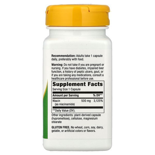 Nature's Way Niacinamide Non-Flushing 500 mg 100 рослинних капсул - Nature's Way